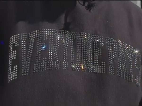 Black Swarovski University Crystal Hoodie