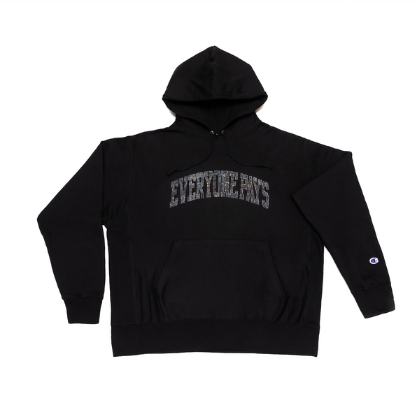 Black Swarovski University Crystal Hoodie