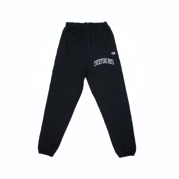 Black University Swarovski crystal sweatpants