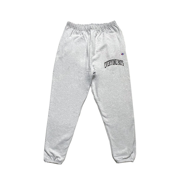 EVERYONE PAYS BLACK UNIVERSITY LOGO SWEATPANTS
