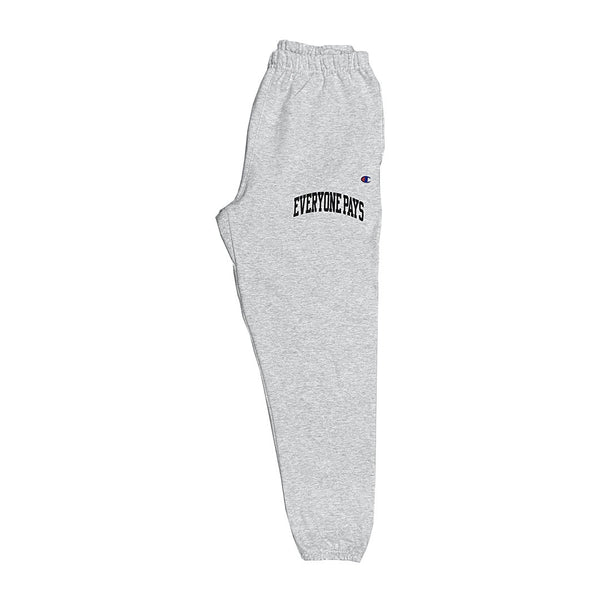 EVERYONE PAYS BLACK UNIVERSITY LOGO SWEATPANTS