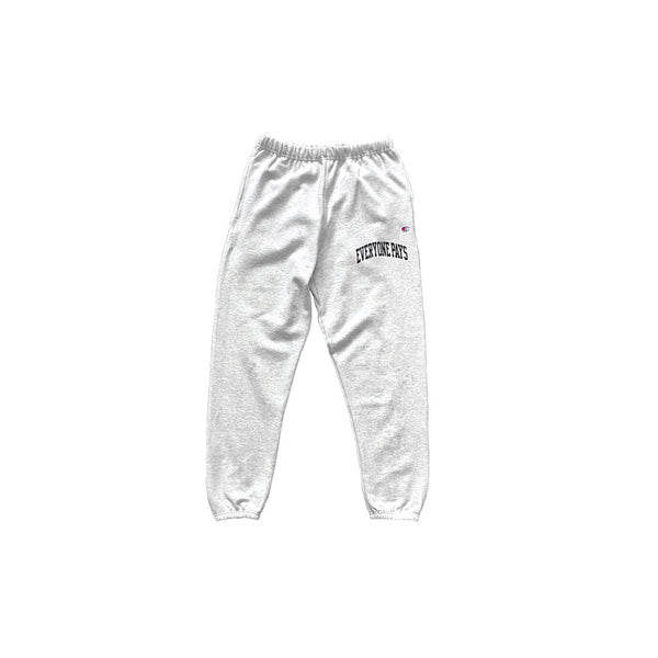 EVERYONE PAYS BLACK UNIVERSITY LOGO SWEATPANTS